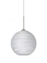  1JT-COCO860-SN - Besa Coco 8 Pendant, Cocoon, Satin Nickel Finish, 1x60W Medium Base