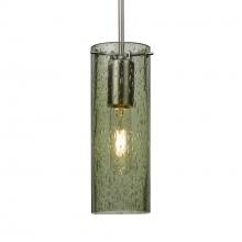  1JT-JUNI10MS-SN-L - Besa, Juni 10 Cord Pendant, Moss Bubble, Satin Nickel, 1x60W Medium Base, 15Ft. Cord