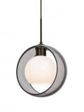  1JT-MANASM-LED-BR - Besa Mana Pendant, Smoke/Opal, Bronze Finish, 1x9W LED