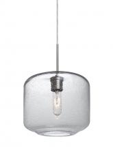  1JT-NILES10CL-SN - Besa Niles 10 Pendant, Clear Bubble, Satin Nickel Finish, 1x60W Medium Base T10