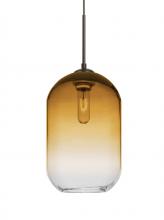  1JT-OMEGA12AM-BR - Besa, Omega 12 Cord Pendant,Amber/Clear, Bronze Finish, 1x60W Medium Base