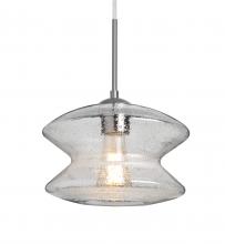  1JT-ZENCL-EDIL-SN - Besa, Zen Cord Pendant, Clear Bubble, Satin Nickel Finish, 1x8W LED Filament