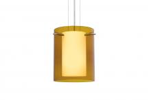  1KG-G00607-LED-SN - Besa Pahu 8 LED Pendant 1Kg Transparent Armagnac/Opal Satin Nickel 1x11W LED