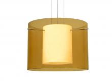  1KG-G00707-SN - Besa Pendant Pahu 16 Satin Nickel Transparent Armagnac/Opal 1x150W Medium Base A21