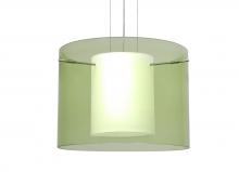  1KG-L00707-LED-SN - Besa Pahu 16 LED Pendant 1Kg Transparent Olive/Opal Satin Nickel 1x11W LED