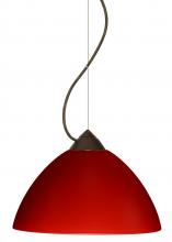  1KX-420131-LED-BR - Besa Tessa LED Cable Pendant Red Matte Bronze 1x9W LED