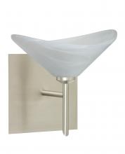  1SW-191352-LED-SN-SQ - Besa Wall With SQ Canopy Hoppi Satin Nickel Marble 1x3W LED