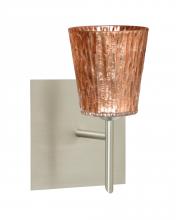  1SW-5125CF-LED-SN-SQ - Besa Wall With SQ Canopy Nico 4 Satin Nickel Stone Copper Foil 1x5W LED