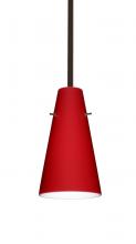  1TT-4124RM-LED-BR - Besa Cierro LED Pendant Ruby Matte Bronze 1x9W LED