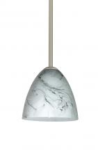  1TT-4470MG-SN - Besa Vila Stem Pendant Satin Nickel Marble Grigio 1x60W Medium Base