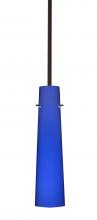  1TT-5674CM-HAL-BR - Besa Camino Stem Pendant Bronze Cobalt Blue Matte 1x40W Halogen