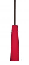  1TT-5674RM-BR - Besa Camino Stem Pendant Bronze Ruby Matte 1x40W Halogen