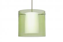  1TT-L18407-LED-SN - Besa Pahu 12 LED Pendant 1Tt Transparent Olive Satin Nickel 1x11W LED