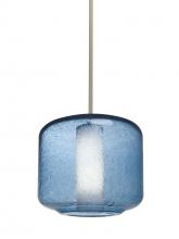  1TT-NILES10BO-SN - Besa Niles 10 Pendant, Blue Bubble/Opal, Satin Nickel Finish, 1x60W Medium Base T10