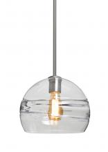  1TT-SPIR10CL-EDIL-SN - Besa Spirit 10 Pendant, Clear, Satin Nickel Finish, 1x8W LED Filament