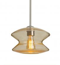  1TT-ZENGD-EDIL-SN - Besa, Zen Stem Pendant , Gold Bubble, Satin Nickel Finish, 1x8W LED Filament