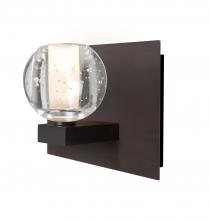  1WF-BOCABB-BR - Besa, Boca Vanity, Clear Bubble, Bronze Finish, 1x40W Halogen