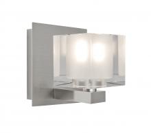  1WF-BOLOFR-LED-SN - Besa, Bolo Vanity, Clear/Frost, Satin Nickel Finish, 1x5W LED