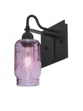  1WG-MILO4PL-BK - Besa Milo 4 Wall, Purple, Black Finish, 1x60W Medium Base