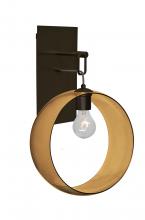  1WP-PLATOAM-BR-NI - Besa, Plato Wall Pendant, Amber, Bronze Finish, 1x60W Medium Base