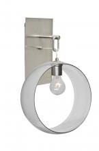  1WP-PLATOCL-SN-NI - Besa, Plato Wall Pendant, Clear, Satin Nickel Finish, 1x60W Medium Base