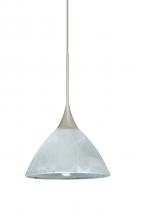  1XC-174352-LED-SN - Besa Pendant Domi Satin Nickel Marble 1x6W LED