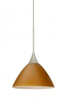  1XC-1743OK-LED-SN - Besa Pendant Domi Satin Nickel Oak 1x6W LED