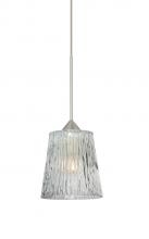  1XC-512500-LED-SN - Besa Pendant Nico 4 Satin Nickel Clear Stone 1x5W LED