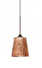  1XC-5125CF-BR - Besa Pendant Nico 4 Bronze Stone Copper Foil 1x35W Halogen