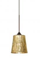  1XC-5125GF-BR - Besa Pendant Nico 4 Bronze Stone Gold Foil 1x35W Halogen