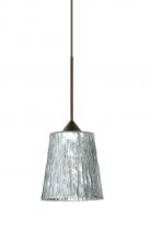  1XC-5125SF-BR - Besa Pendant Nico 4 Bronze Stone Silver Foil 1x35W Halogen