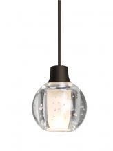  1XC-BOCA3BB-BR - Besa, Boca 3 Cord Pendant, Clear Bubble, Bronze Finish, 1x35W Halogen