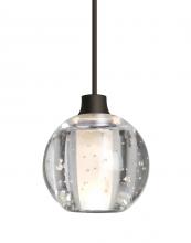  1XC-BOCA5BB-BR - Besa, Boca 5 Cord Pendant, Clear Bubble, Bronze Finish, 1x35W Halogen