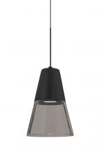  1XC-TIMO6BS-LED-BR - Besa, Timo 6 Cord Pendant,Smoke/Black, Bronze Finish, 1x9W LED