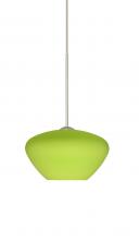  1XT-541035-LED-SN - Besa Pendant Peri Satin Nickel Chartreuse 1x5W LED