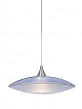  1XT-6294BL-SN - Besa Pendant Spazio Satin Nickel Blue/Frost 1x50W Halogen