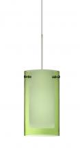  1XT-L44007-SN - Besa Pendant Pahu 4 Satin Nickel Transparent Olive/Opal 1x35W Halogen