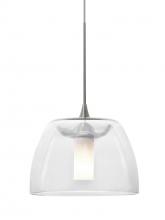  1XT-SPURCL-LED-SN - Besa Spur Cord Pendant, Clear, Satin Nickel Finish, 1x3W LED