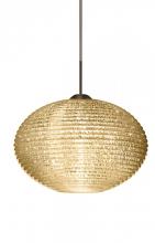  1JT-4913GD-LED-BR - Besa Pendant Pape 12 Bronze Gold Glitter 1x9W LED