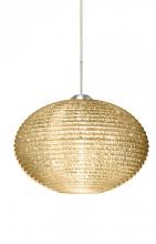  1JT-4913GD-LED-SN - Besa Pendant Pape 12 Satin Nickel Gold Glitter 1x9W LED