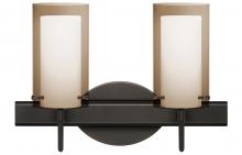  2SW-S44007-BR - Besa Pahu 4 Wall 2SW Transparent Smoke/Opal Bronze 2x40W G9