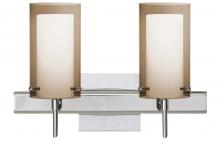  2SW-S44007-CR-SQ - Besa Pahu 4 Wall With SQ Canopy 2SW Transparent Smoke/Opal Chrome 2x40W G9