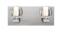  2WF-BOCABB-SN - Besa, Boca Vanity, Clear Bubble, Satin Nickel Finish, 2x40W Halogen