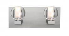  2WF-BOCACL-SN - Besa, Boca Vanity, Clear, Satin Nickel Finish, 2x40W Halogen