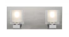  2WF-BOLOFR-SN - Besa, Bolo Vanity, Clear/Frost, Satin Nickel Finish, 2x40W Halogen