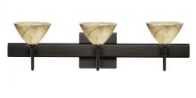  3SW-174383-LED-BR-SQ - Besa Wall With SQ Canopy Domi Bronze Mocha 3x5W LED