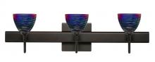  3SW-1858DW-LED-BR-SQ - Besa Divi Wall With SQ Canopy 3SW Black Dicro Wavy Bronze 3x5W LED