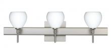  3SW-560507-LED-SN-SQ - Besa Wall With SQ Canopy Tay Tay Satin Nickel Opal Matte 3x5W LED