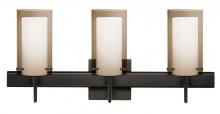  3SW-S44007-LED-BR-SQ - Besa Pahu 4 Wall With SQ Canopy 3SW Transparent Smoke/Opal Bronze 3x5W LED