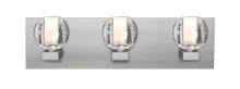  3WF-BOCABB-SN - Besa, Boca Vanity, Clear Bubble, Satin Nickel Finish, 3x40W Halogen